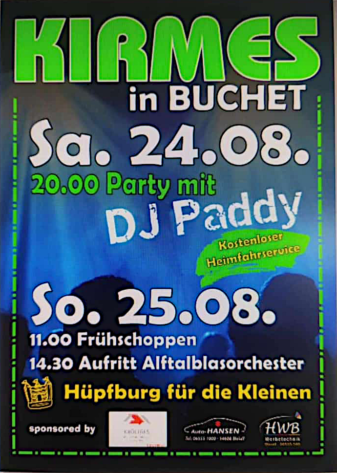 Flyer der Bucheter Alten Kirmes 2024